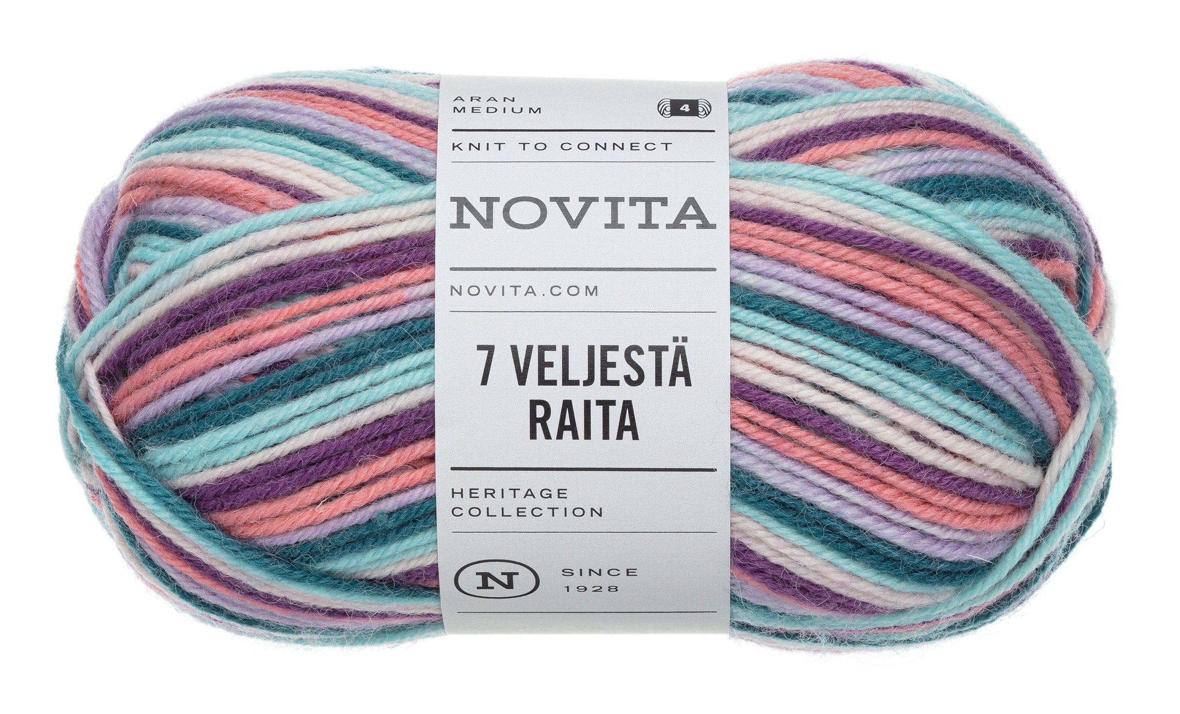 Novita 7 Veljestä Raita 100 g villasekoitelanka
