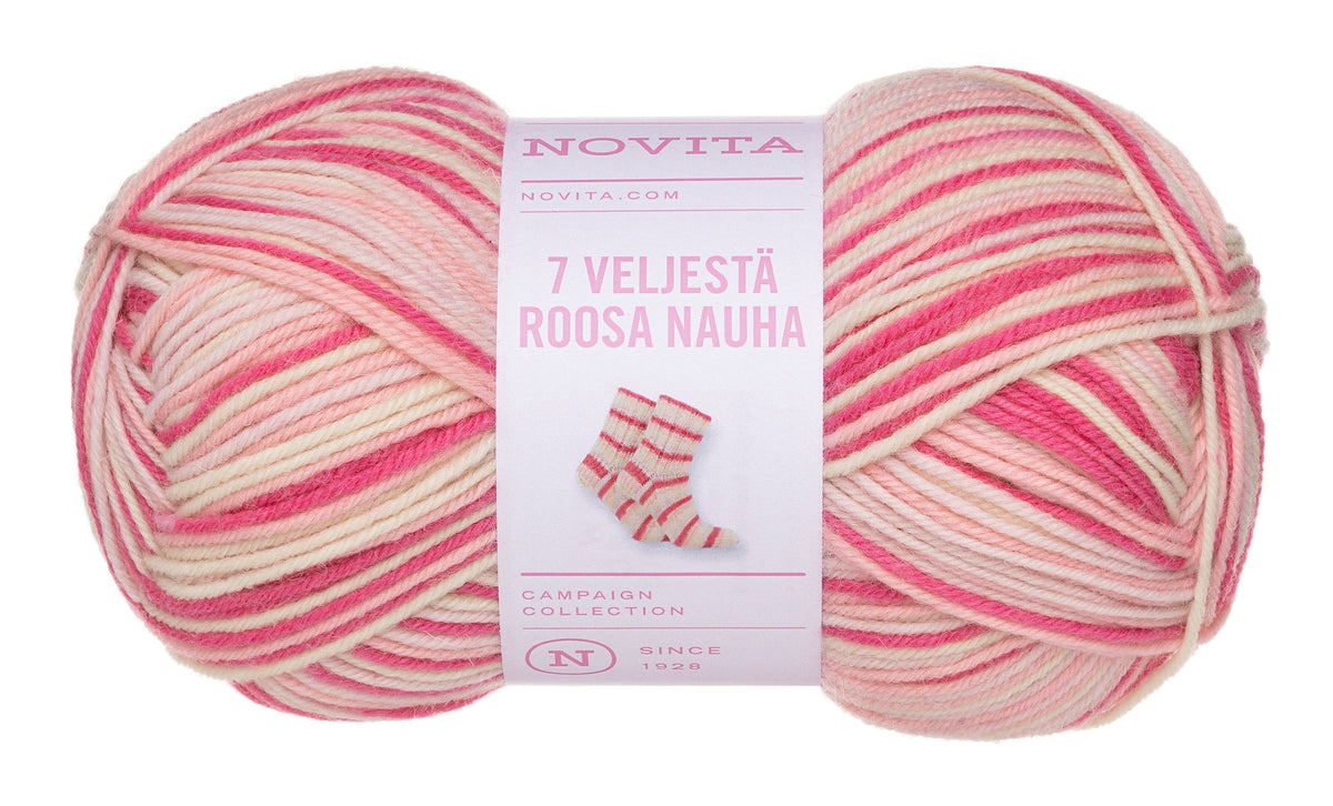 Novita 7 Veljestä Roosa Nauha Raita 8651