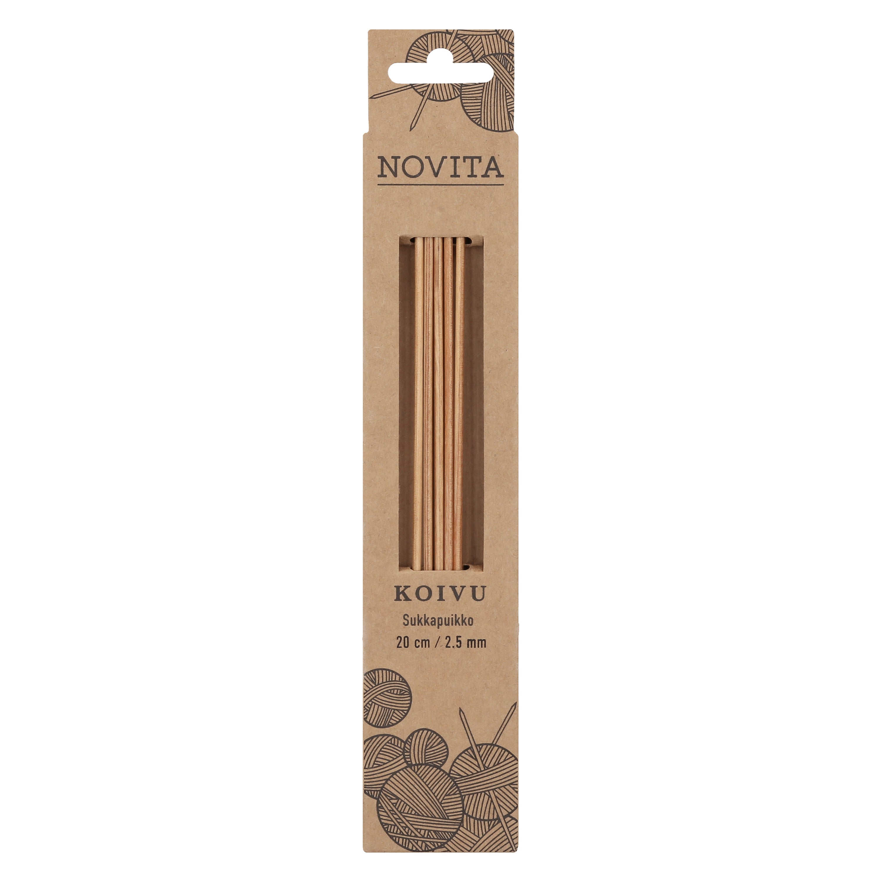 Novita sukkapuikot 20 cm koivu